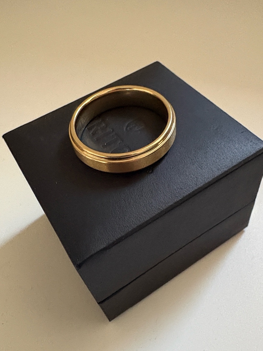 NWT [Triton] 6mm Tungsten Carbide Step Edge Comfort Wedding Band in Gold Mens 11 - Picture 6 of 14